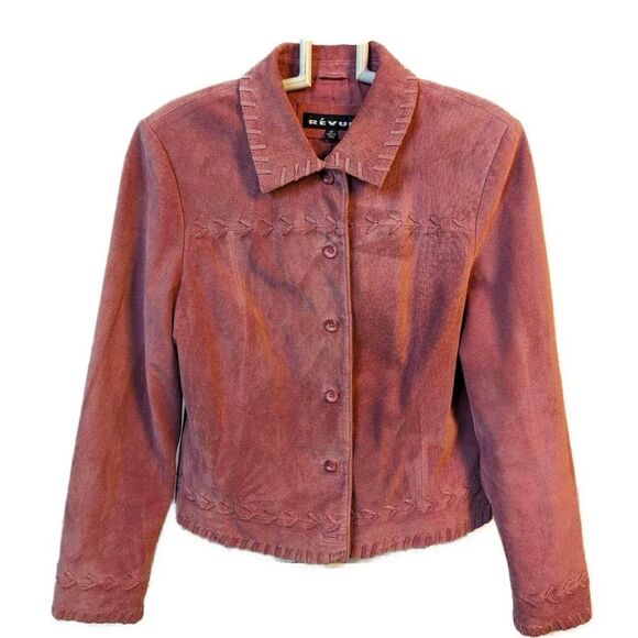 Vintage Revue Women's Pink Suede Leather Western Jacket Yellowstone- Size 10P‎ - Picture 1 of 6